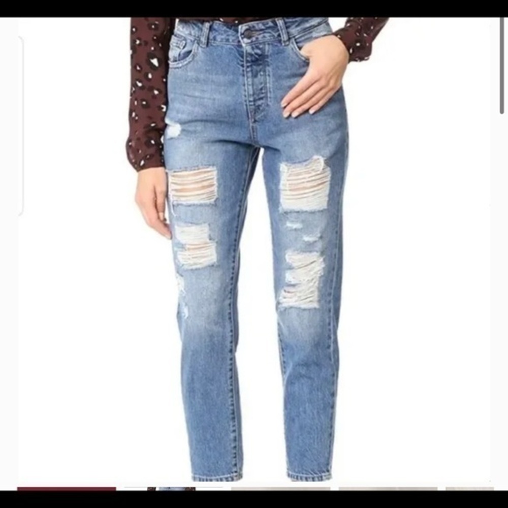 DL1961‎ Goldie High Rise Shredded Boyfriend Jeans size 29
